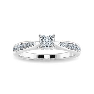 50-Pointer Heart Cut Solitaire Diamond Shank Platinum Ring JL PT 1281-A   Jewelove.US