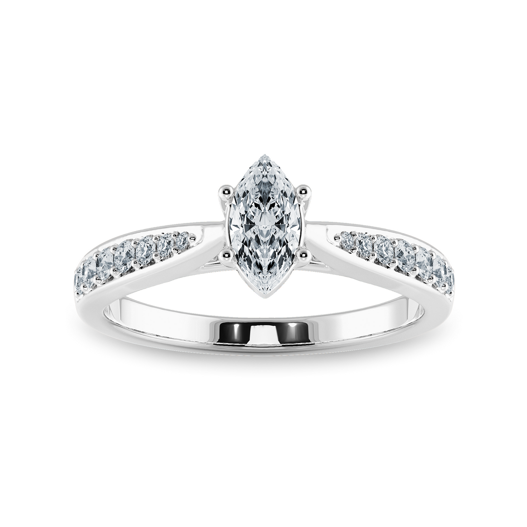 30-Pointer Marquise Cut Solitaire Diamond Shank Platinum Ring JL PT 1282   Jewelove.US