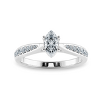 Load image into Gallery viewer, 30-Pointer Marquise Cut Solitaire Diamond Shank Platinum Ring JL PT 1282   Jewelove.US
