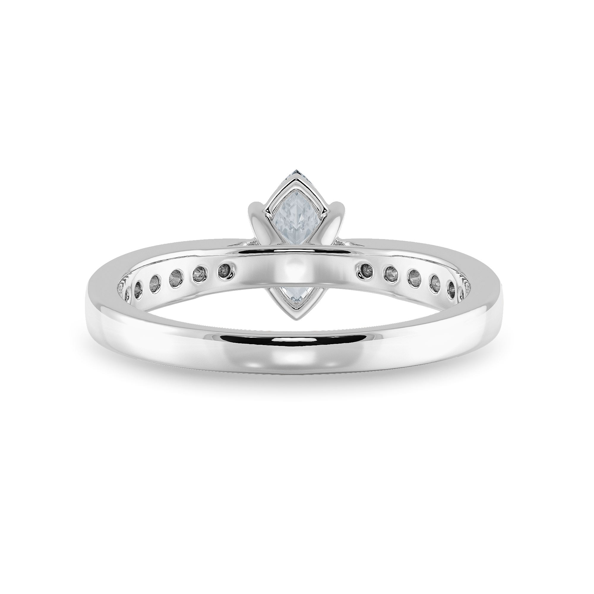 70-Pointer Marquise Cut Solitaire Diamond Shank Platinum Ring JL PT 1282-B   Jewelove.US