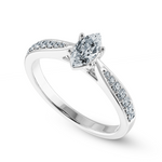Load image into Gallery viewer, 30-Pointer Marquise Cut Solitaire Diamond Shank Platinum Ring JL PT 1282   Jewelove.US
