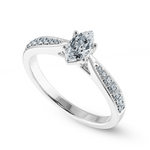 Load image into Gallery viewer, 70-Pointer Marquise Cut Solitaire Diamond Shank Platinum Ring JL PT 1282-B   Jewelove.US
