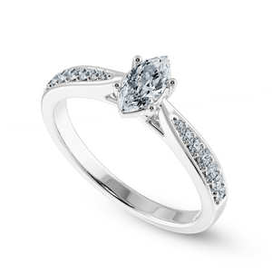 50-Pointer Marquise Cut Solitaire Diamond Shank Platinum Ring JL PT 1282-A   Jewelove.US