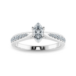 Load image into Gallery viewer, 70-Pointer Marquise Cut Solitaire Diamond Shank Platinum Ring JL PT 1282-B   Jewelove.US
