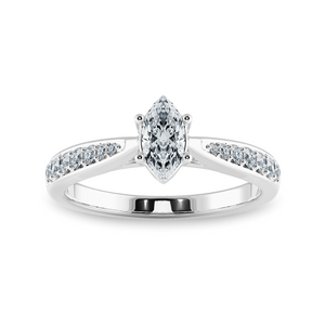 70-Pointer Marquise Cut Solitaire Diamond Shank Platinum Ring JL PT 1282-B   Jewelove.US