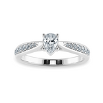 Load image into Gallery viewer, 30-Pointer Pear Cut Solitaire Diamond Shank Platinum Ring JL PT 1284   Jewelove.US
