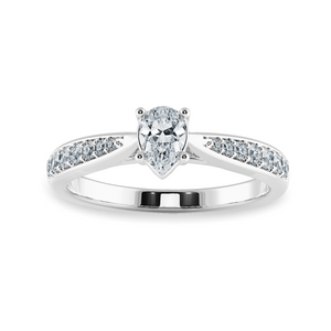 30-Pointer Pear Cut Solitaire Diamond Shank Platinum Ring JL PT 1284   Jewelove.US