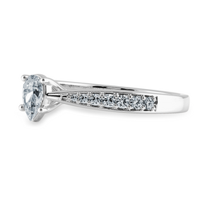 30-Pointer Pear Cut Solitaire Diamond Shank Platinum Ring JL PT 1284   Jewelove.US