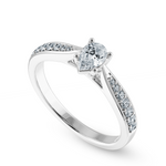 Load image into Gallery viewer, 50-Pointer Pear Cut Solitaire Diamond Shank Platinum Ring JL PT 1284-A   Jewelove.US
