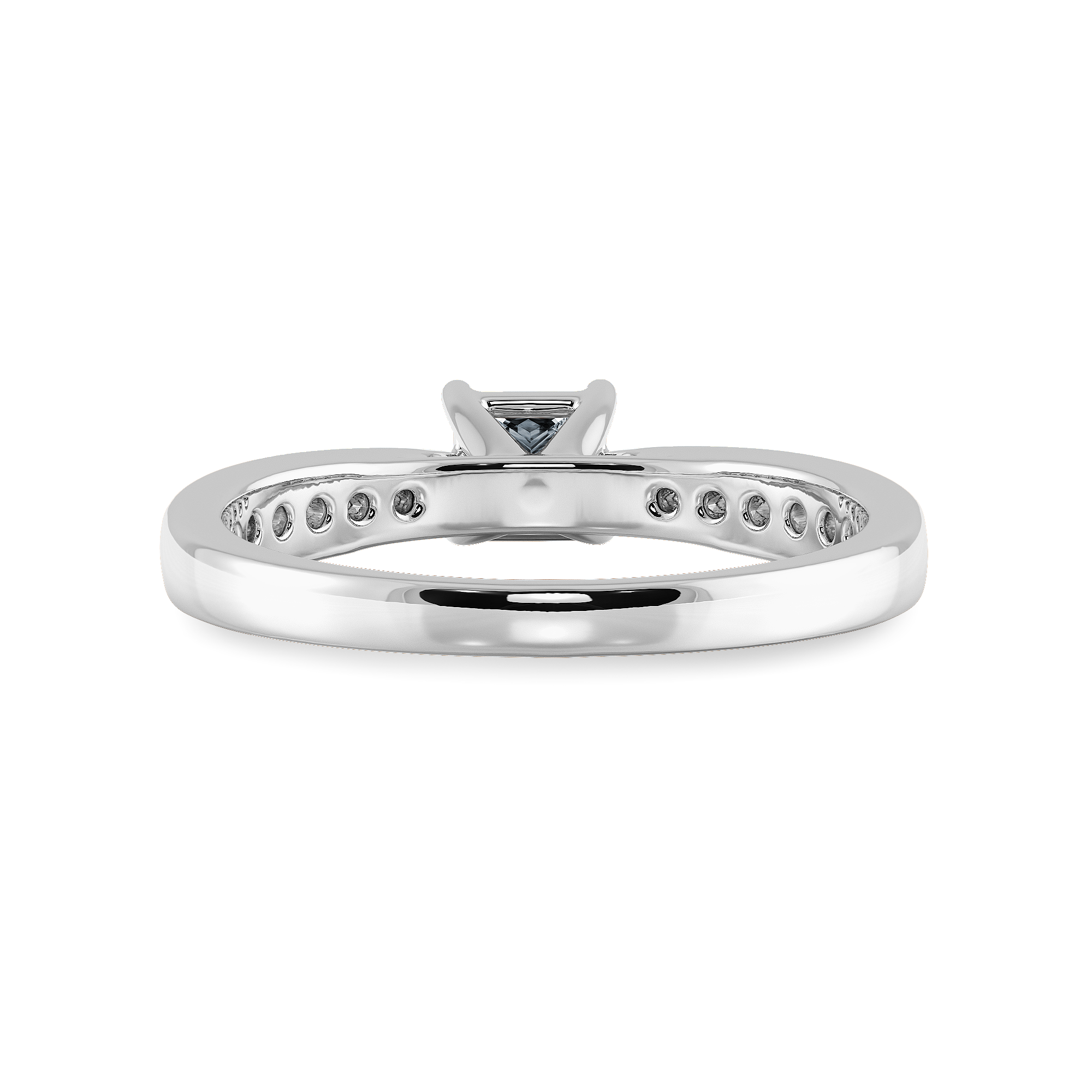 1-Carat Princess Cut Solitaire Diamond Shank Platinum Ring JL PT 1285-C   Jewelove.US