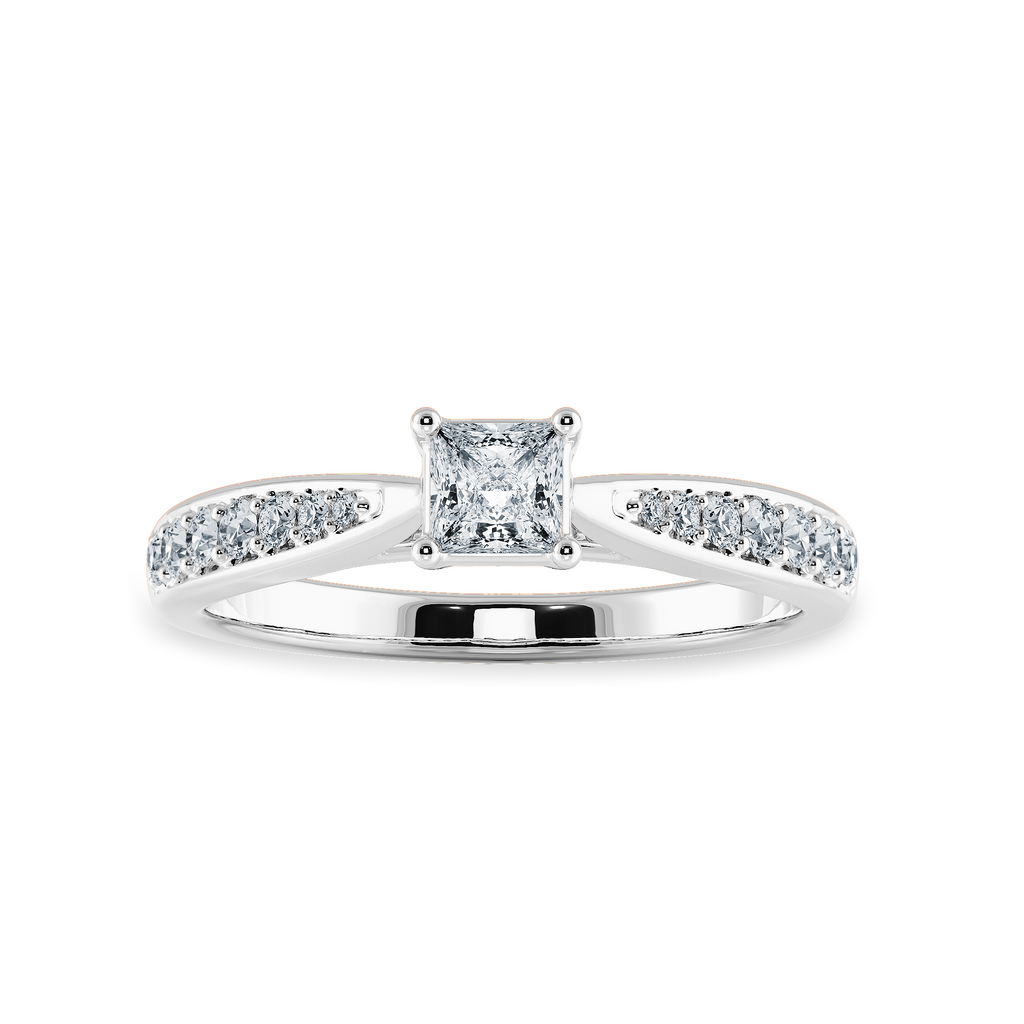 50-Pointer Princess Cut Solitaire Diamond Shank Platinum Ring JL PT 1285-A   Jewelove.US