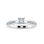 Load image into Gallery viewer, 1-Carat Princess Cut Solitaire Diamond Shank Platinum Ring JL PT 1285-C   Jewelove.US
