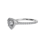 Load image into Gallery viewer, 50-Pointer Heart Cut Solitaire Halo Diamond Shank Platinum Ring JL PT 1289-A   Jewelove.US
