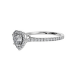 Load image into Gallery viewer, 30-Pointer Heart Cut Solitaire Halo Diamond Shank Platinum Ring JL PT 1289   Jewelove.US
