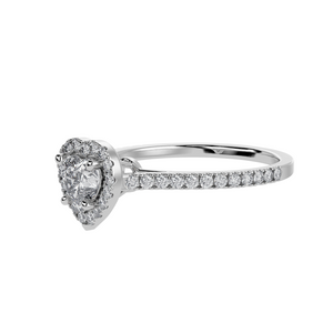 70-Pointer Heart Cut Solitaire Halo Diamond Shank Platinum Ring JL PT 1289-B   Jewelove.US