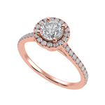 Load image into Gallery viewer, 1-Carat Solitaire Halo Diamond Shank 18K Rose Gold Ring JL AU 1294R-C   Jewelove.US
