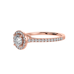 Load image into Gallery viewer, 50-Pointer Solitaire Halo Diamond Shank 18K Rose Gold Ring JL AU 1294R-A   Jewelove.US
