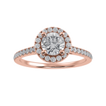 Load image into Gallery viewer, 1-Carat Solitaire Halo Diamond Shank 18K Rose Gold Ring JL AU 1294R-C   Jewelove.US
