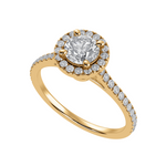 Load image into Gallery viewer, 50-Pointer Solitaire Halo Diamond Shank 18K Yellow Gold Ring JL AU 1294Y-A   Jewelove.US
