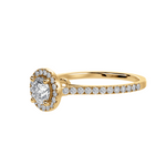 Load image into Gallery viewer, 50-Pointer Solitaire Halo Diamond Shank 18K Yellow Gold Ring JL AU 1294Y-A   Jewelove.US
