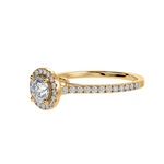 Load image into Gallery viewer, 1-Carat Solitaire Halo Diamond Shank 18K Yellow Gold Ring JL AU 1294Y-C   Jewelove.US
