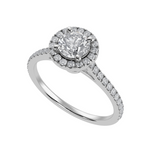 Load image into Gallery viewer, 1-Carat Solitaire Halo Diamond Shank Platinum Ring JL PT 1294-C   Jewelove.US
