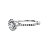 Load image into Gallery viewer, 30-Pointer Solitaire Halo Diamond Shank Platinum Ring JL PT 1294   Jewelove.US
