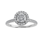 Load image into Gallery viewer, 1-Carat Solitaire Halo Diamond Shank Platinum Ring JL PT 1294-C   Jewelove.US
