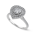 Load image into Gallery viewer, 70-Pointer Heart Cut Solitaire Double Halo Diamond Shank Platinum Ring JL PT 1297-B   Jewelove.US
