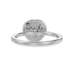 70-Pointer Heart Cut Solitaire Double Halo Diamond Shank Platinum Ring JL PT 1297-B   Jewelove.US