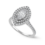 Load image into Gallery viewer, 70-Pointer Marquise Cut Solitaire Double Halo Diamond Shank Platinum Ring JL PT 1298-B   Jewelove.US
