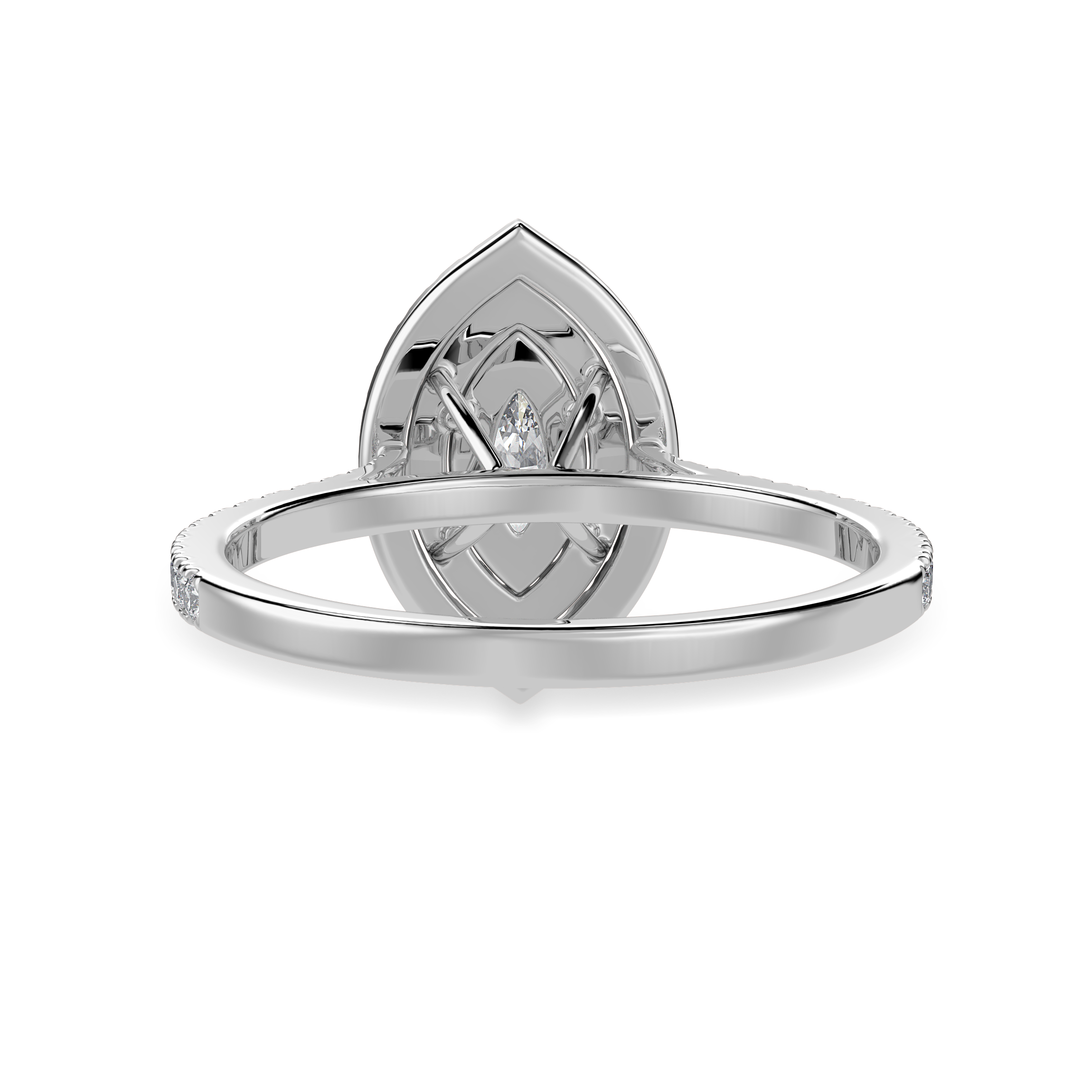 70-Pointer Marquise Cut Solitaire Double Halo Diamond Shank Platinum Ring JL PT 1298-B   Jewelove.US