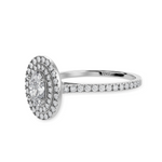 Load image into Gallery viewer, 30-Pointer Oval Cut Solitaire Double Halo Diamond Shank Platinum Ring JL PT 1299   Jewelove.US
