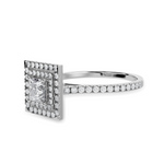 Load image into Gallery viewer, 70-Pointer Princess Cut Solitaire Double Halo Diamond Shank Platinum Ring JL PT 1301-B   Jewelove.US
