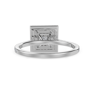 70-Pointer Princess Cut Solitaire Double Halo Diamond Shank Platinum Ring JL PT 1301-B   Jewelove.US