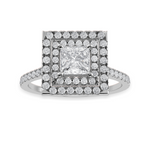 Load image into Gallery viewer, 1-Carat Princess Cut Solitaire Double Halo Diamond Shank Platinum Ring JL PT 1301-C   Jewelove.US

