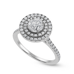 Load image into Gallery viewer, 70-Pointer Double Halo Solitaire Diamond Shank Platinum Ring JL PT 1302-B   Jewelove.US
