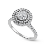 Load image into Gallery viewer, 1-Carat Double Halo Solitaire Diamond Shank Platinum Ring JL PT 1302-C   Jewelove.US
