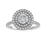 Load image into Gallery viewer, 50-Pointer Double Halo Solitaire Diamond Shank Platinum Ring JL PT 1302-A   Jewelove.US

