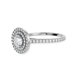 Load image into Gallery viewer, 70-Pointer Double Halo Solitaire Diamond Shank Platinum Ring JL PT 1302-B   Jewelove.US
