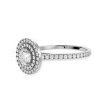 Load image into Gallery viewer, 50-Pointer Double Halo Solitaire Diamond Shank Platinum Ring JL PT 1302-A   Jewelove.US

