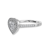 Load image into Gallery viewer, 70-Pointer Heart Cut Solitaire Halo Diamond Shank Platinum Ring JL PT 1305-B   Jewelove.US
