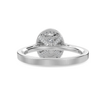 Load image into Gallery viewer, 30-Pointer Oval Cut Solitaire Halo Diamond Shank Platinum Ring JL PT 1325   Jewelove.US
