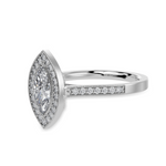 Load image into Gallery viewer, 50-Pointer Marquise Cut Solitaire Halo Diamond Shank Platinum Ring JL PT 1326-A   Jewelove.US
