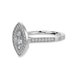 Load image into Gallery viewer, 70-Pointer Marquise Cut Solitaire Halo Diamond Shank Platinum Ring JL PT 1326-B   Jewelove.US
