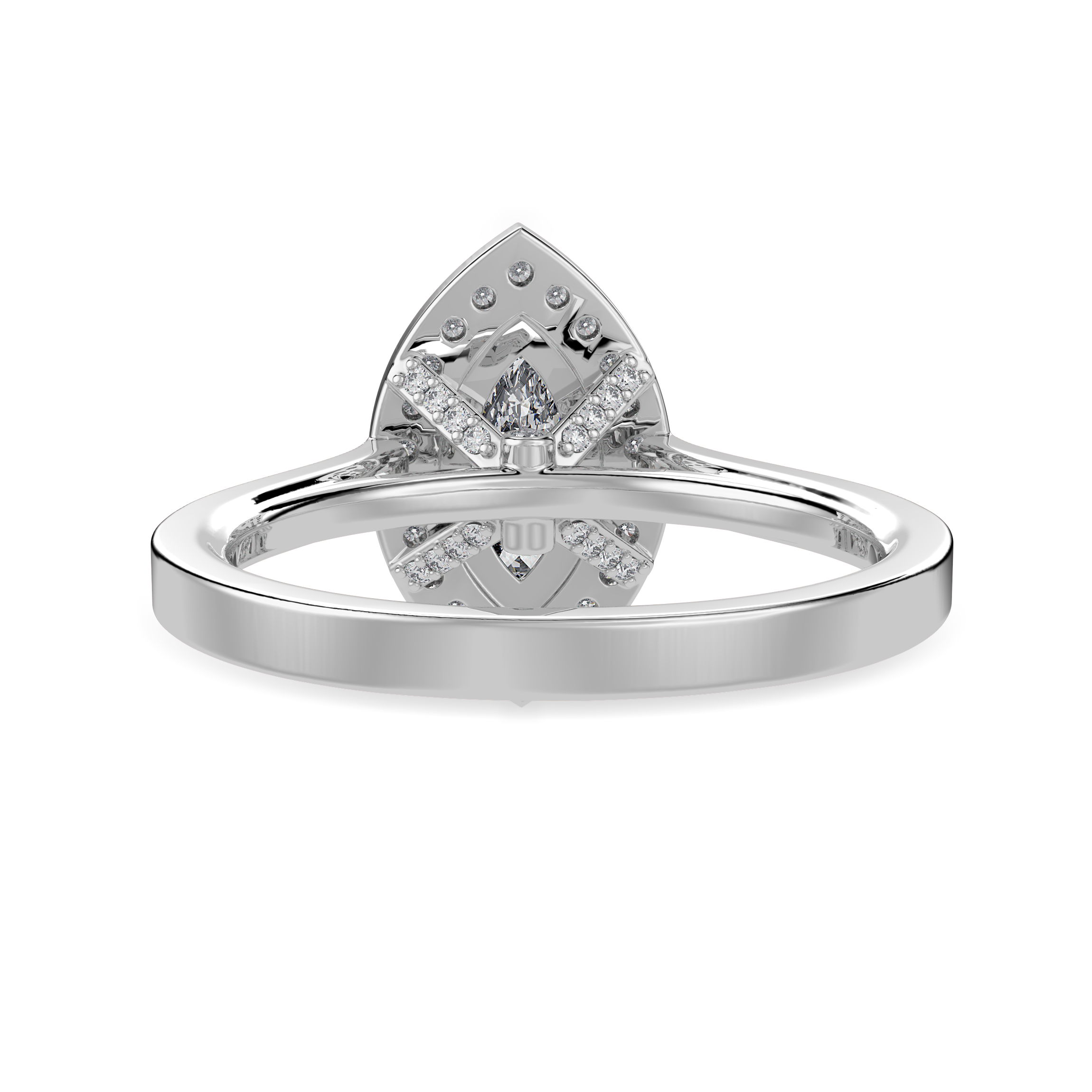30-Pointer Marquise Cut Solitaire Halo Diamond Shank Platinum Ring JL PT 1326   Jewelove.US
