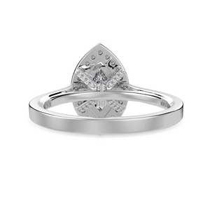 50-Pointer Marquise Cut Solitaire Halo Diamond Shank Platinum Ring JL PT 1326-A   Jewelove.US