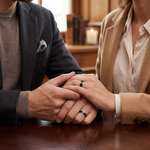 Load image into Gallery viewer, Platinum Couple Unisex Ring with Black Ceramic JL PT 1330
