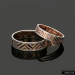 Load image into Gallery viewer, Platinum Love Bands with Rose Gold Ring JL PT 1444
