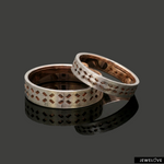 Load image into Gallery viewer, Platinum Love Bands with Rose Gold Ring JL PT 1451
